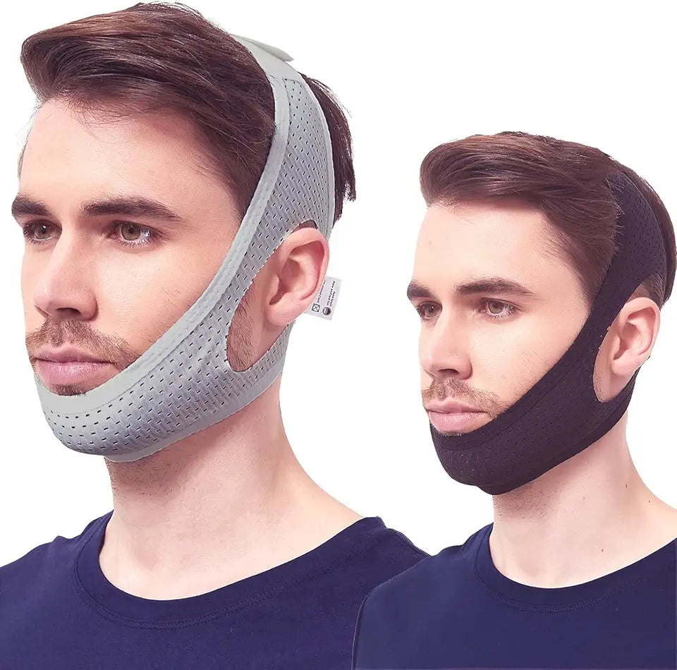 2 Pack Black Grey Adjustable Mesh Chin Strap B482740