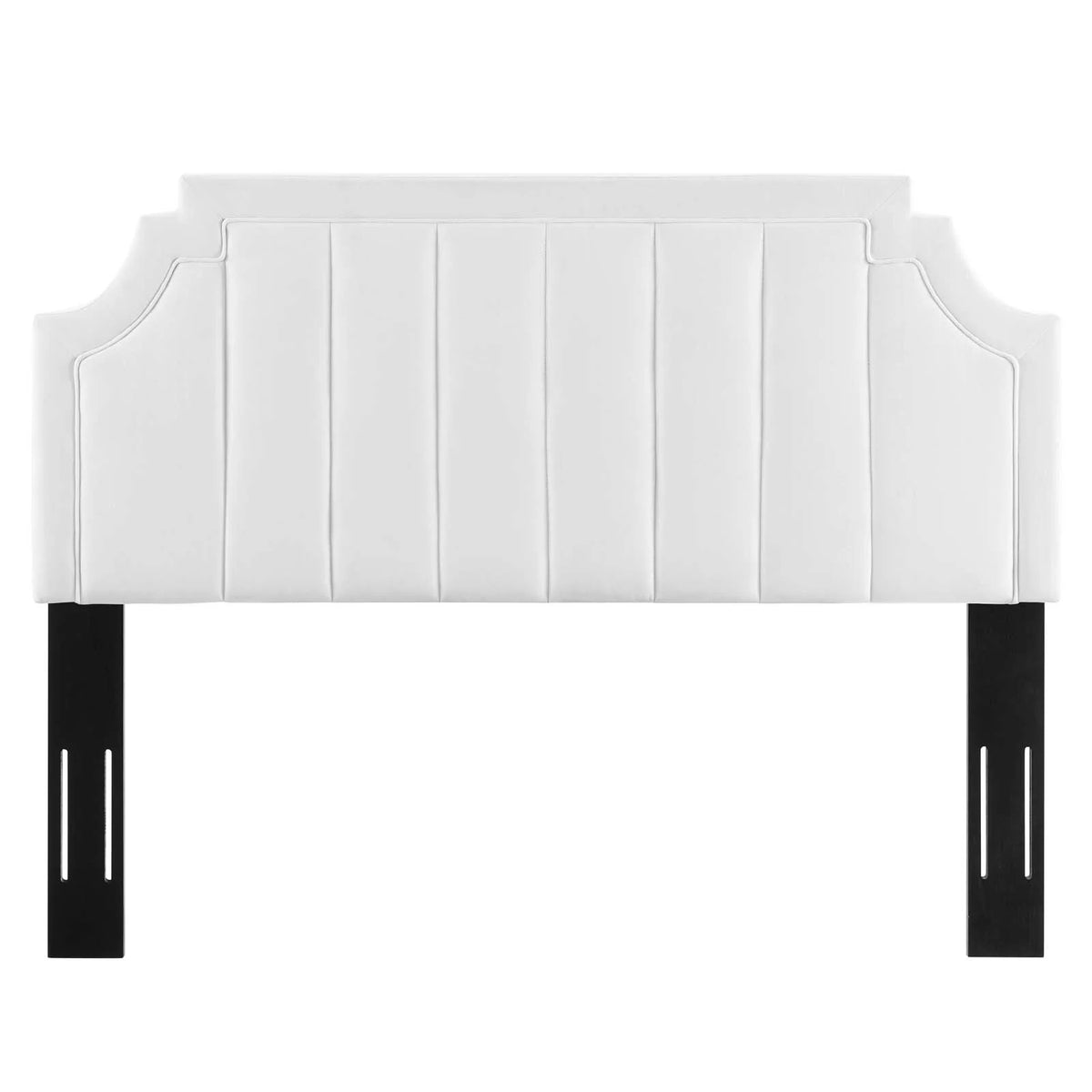 White Channel Tufted Performance Velvet Full/Queen Headboard J19287