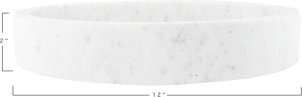 8 Round Carved Marble Tray S51738