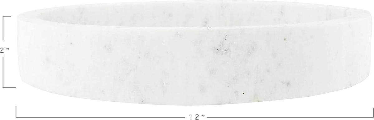 8 Round Carved Marble Tray S51738