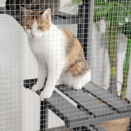 Grey Wooden Cat Cage with 3 Platforms and Litter Box Z99231