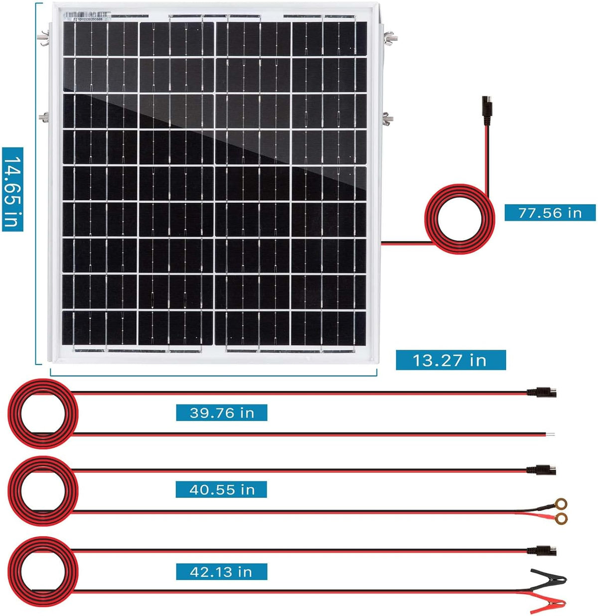 20 Watt 12V Solar Panel Kit with Adjustable Tilt Mount Brackets and 5A PWM Solar Charge Controller J21289