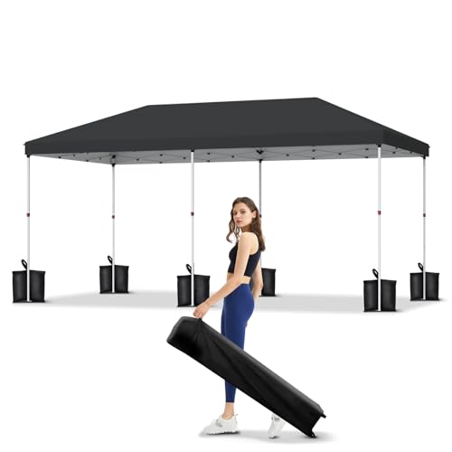 Black Pop Up Canopy with Portable Roller Bag B11896