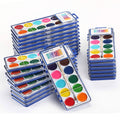 12-Colors Washable Watercolor Paint Set of 24 with Wood Brushes X442