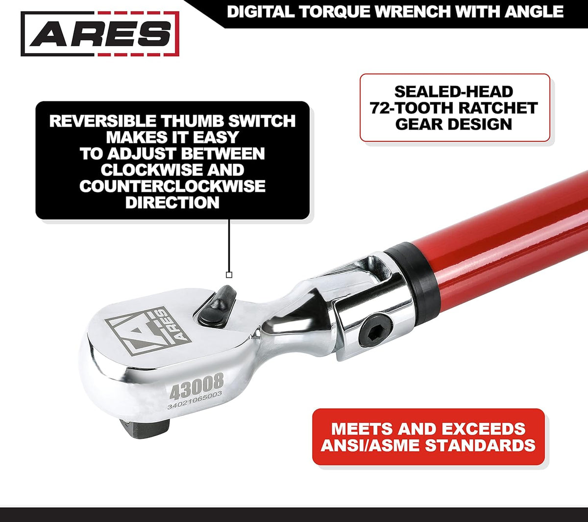 1/2-Inch Drive Flex Head Electronic Digital Torque and Torque Angle Wrench, 25-250 ft/lbs B7681
