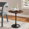Round Wood Grain Side Table in Black Walnut P36142