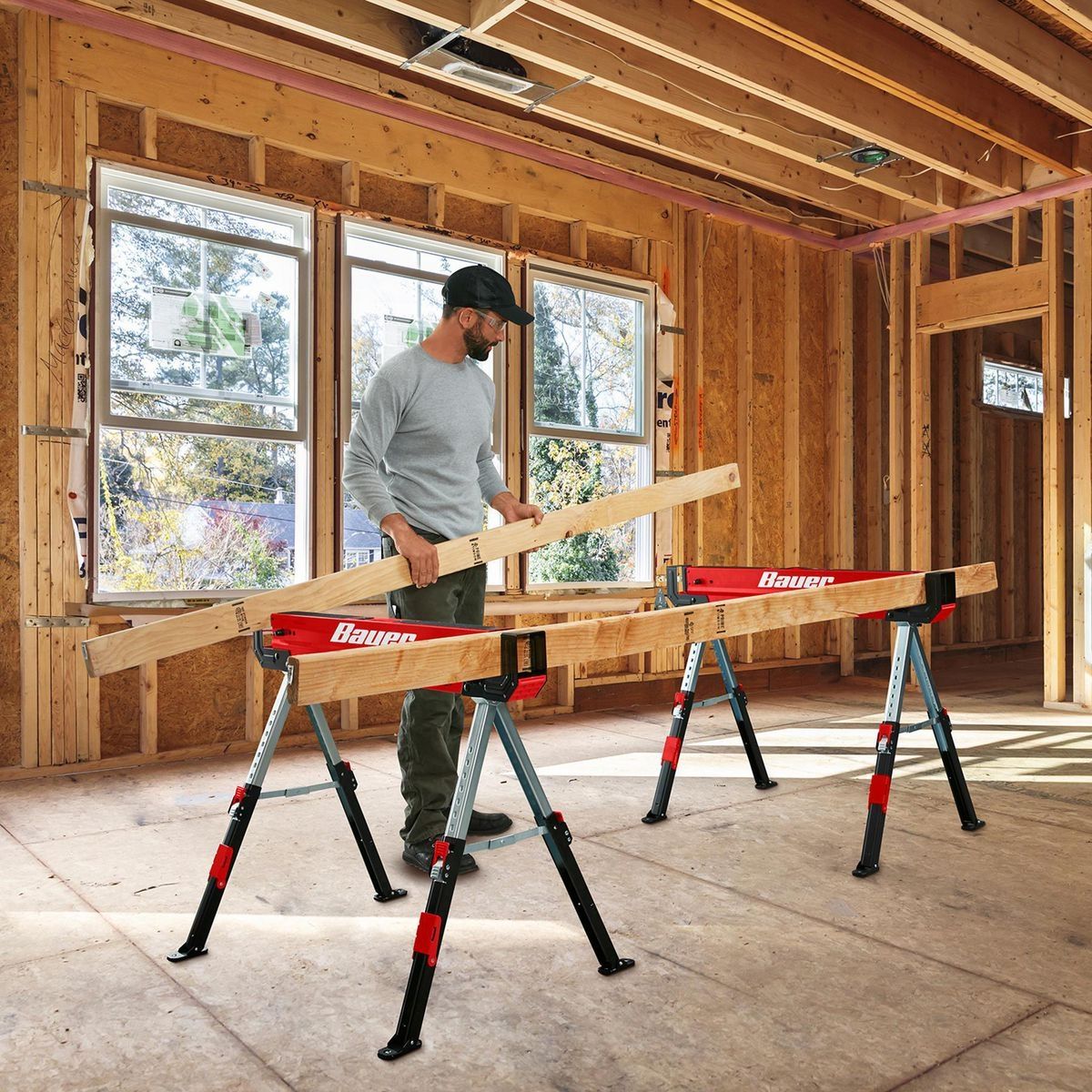 32 in. Steel Adjustable Sawhorse, 1300 lb. Capacity A1982