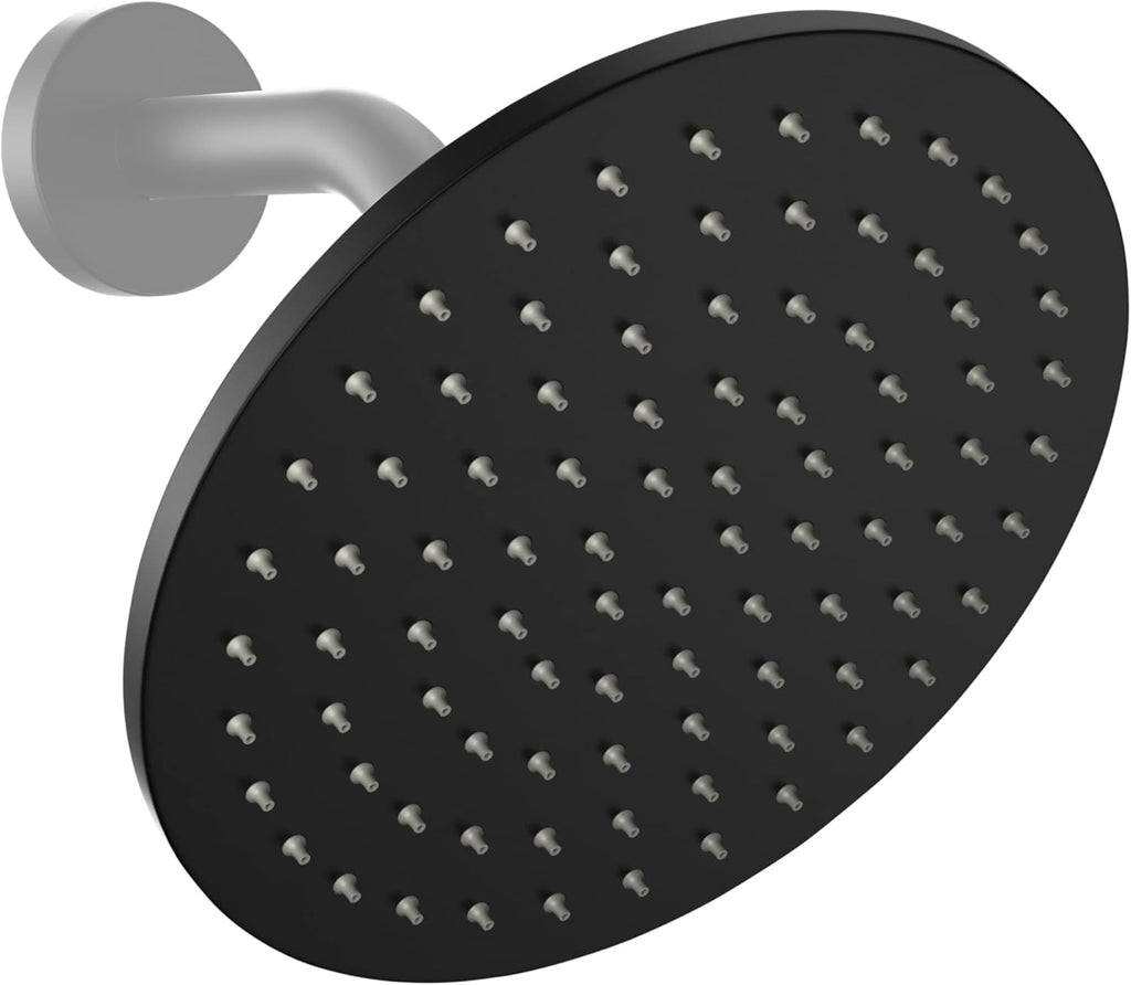 Matte Black 8 Inch Rain Shower Head, 2.5 GPM, Pack of 2 Y122