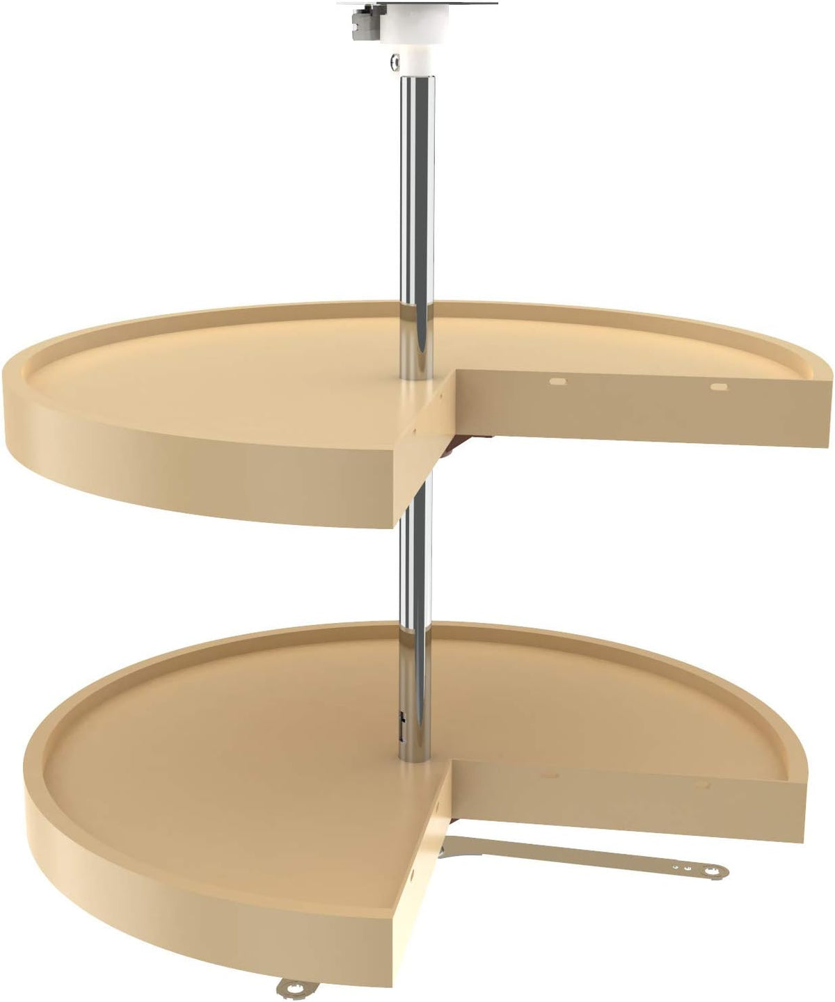 Almond Polymer Pie-Cut Cabinet Lazy Susan 2-Shelf Y2354