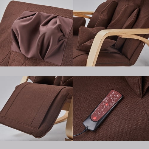 Brown Cotton Fabric Rocking Chair V57909