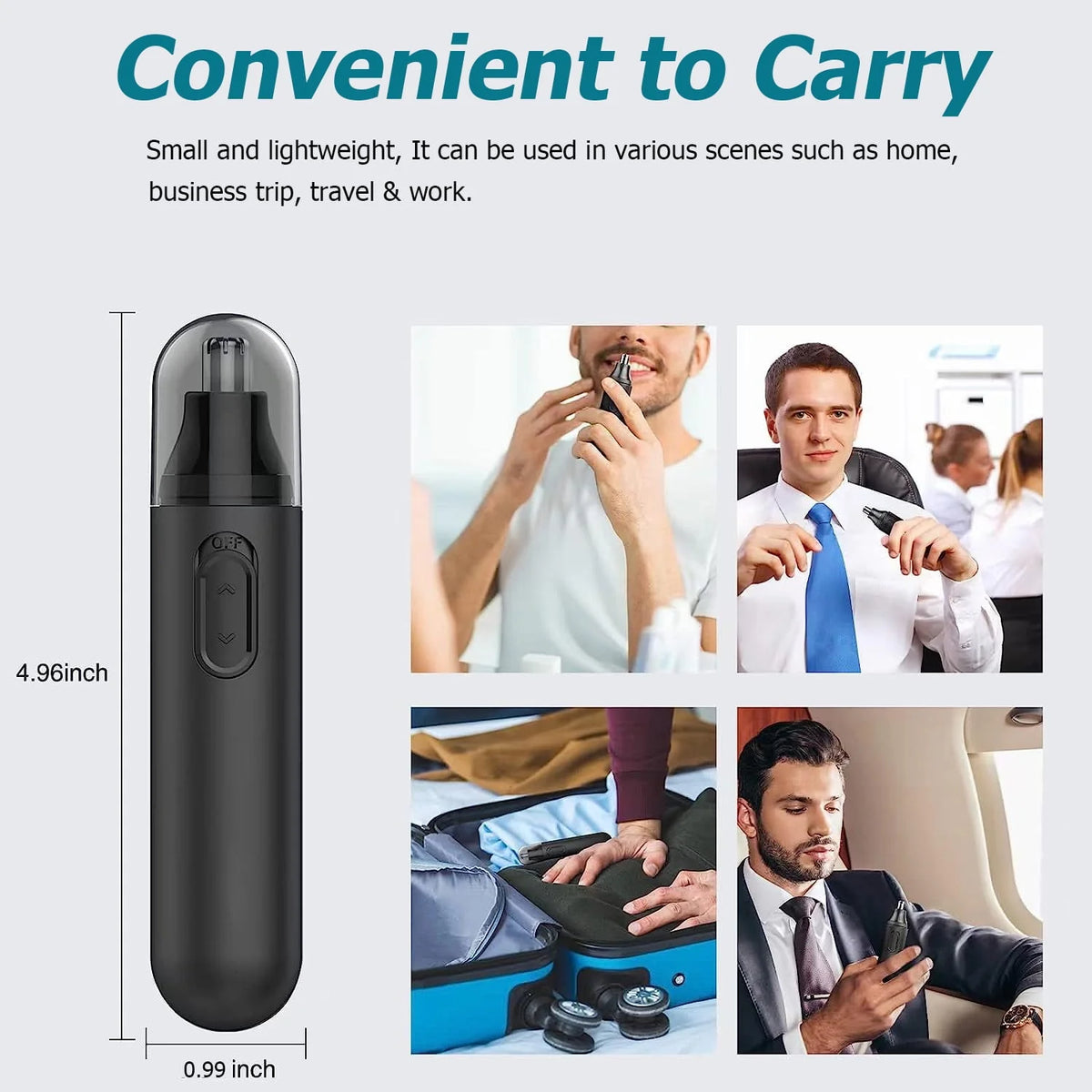 Nose Ear Eyebrow Hair Trimmer with Removable Cutter Head Z3432