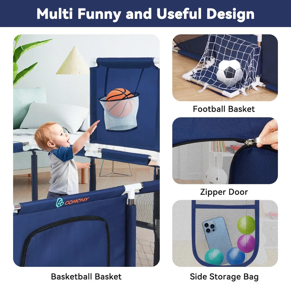 71x48inch Large Gray Baby Playpen J515708