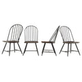 Two-Tone Windsor Chairs, Set of 4, Black and Oak Q776
