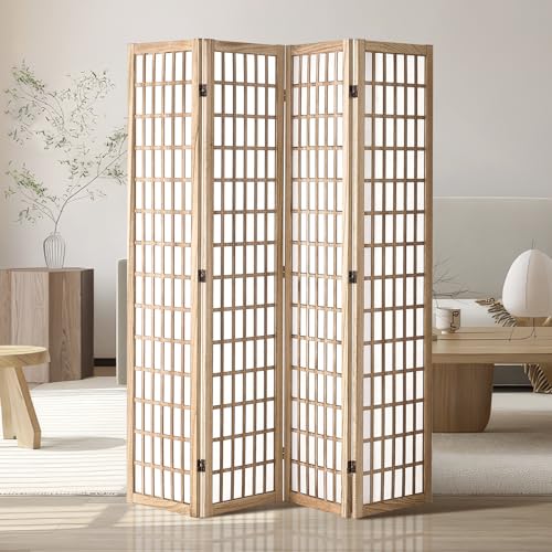 4 Panel Wood Folding Room Divider J162