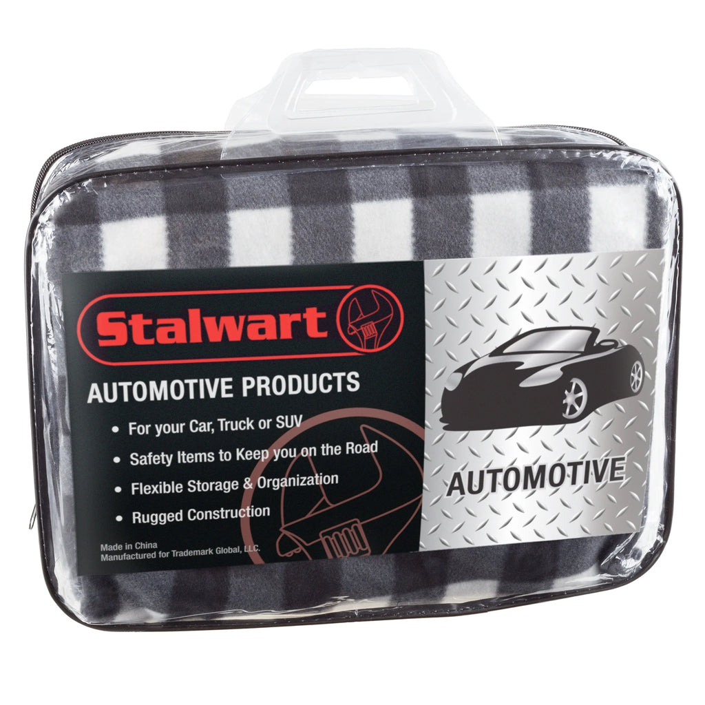 Black and White Heated 12V Polar Fleece Travel Throw A80717