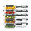 10 Pack 22 Oz Glass Meal Prep Containers with Lids, Gray A668