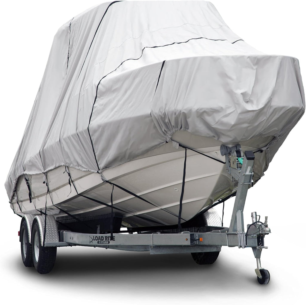 600 Denier Waterproof Boat Cover Gray 22'-24' Long A9364