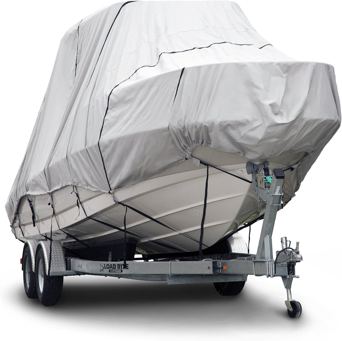 600 Denier Waterproof Boat Cover Gray 22'-24' Long A9364