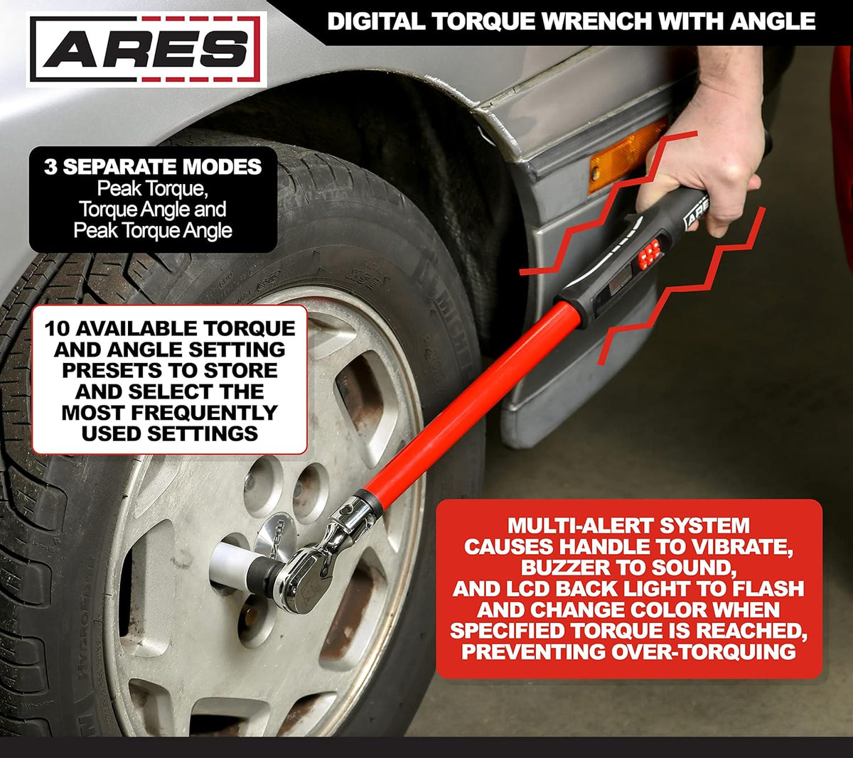1/2-Inch Drive Flex Head Electronic Digital Torque and Torque Angle Wrench, 25-250 ft/lbs B7681