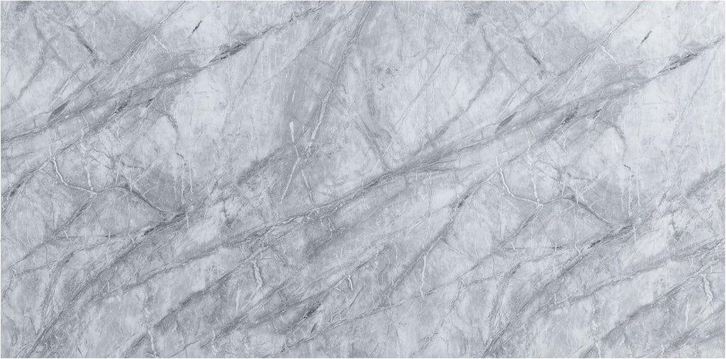 Faux Marble Top and Mirrored Silver Dining Table E81050