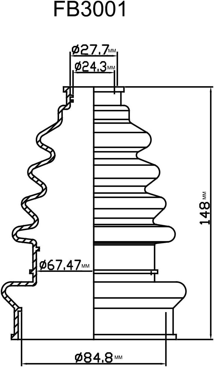 Universal Large Shaft CV Boot Kit E3210