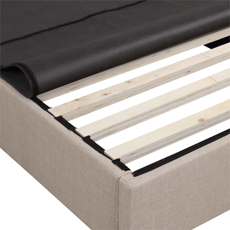 Natural Contemporary Full Platform Bed D4302