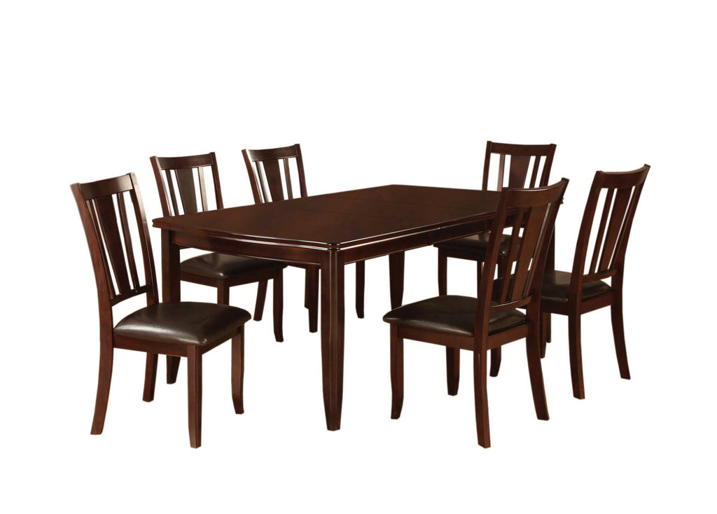7-Piece Dining Table Set with 18-inch Expandable Leaf Espresso W62615