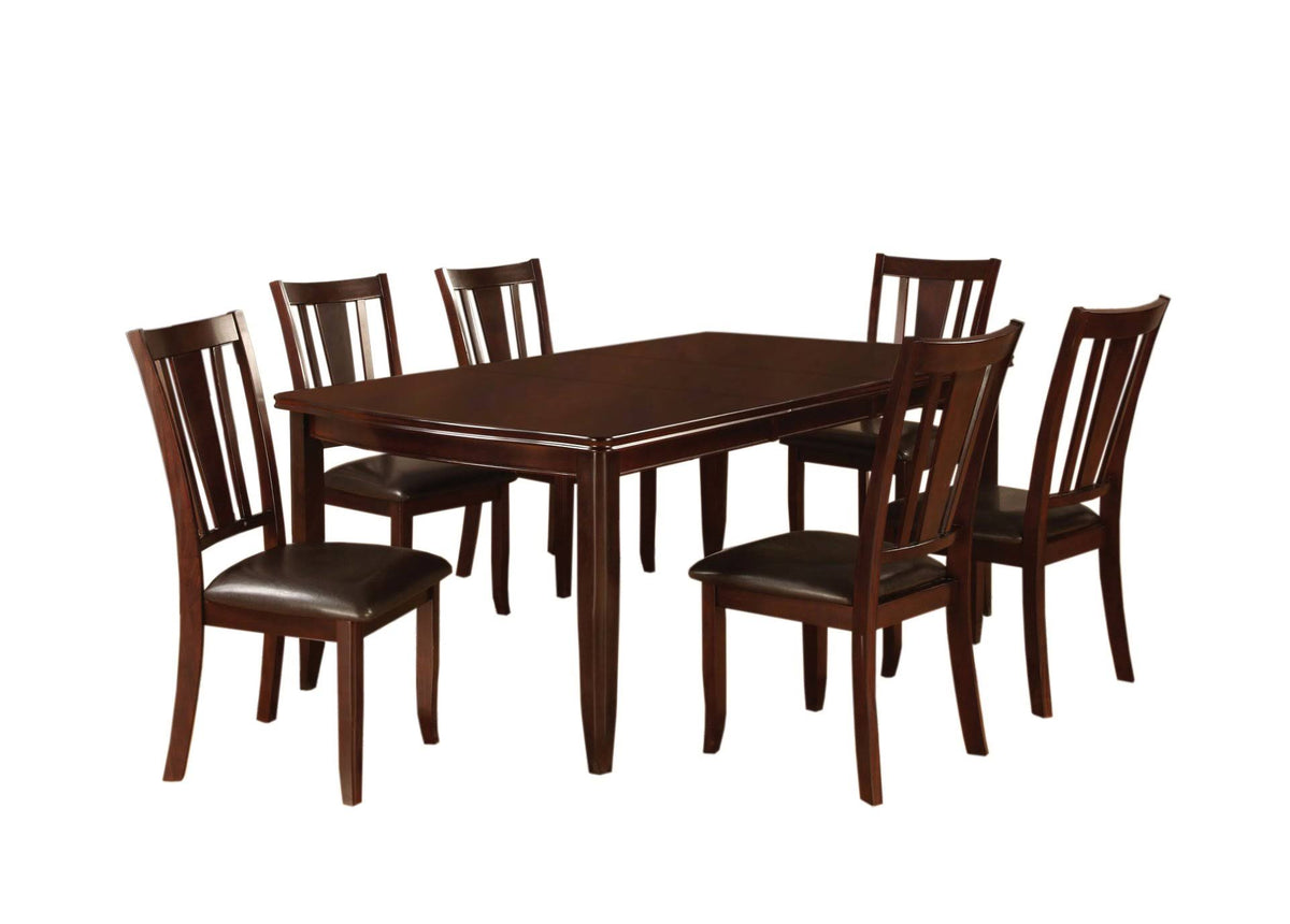 7-Piece Dining Table Set with 18-inch Expandable Leaf Espresso W62615