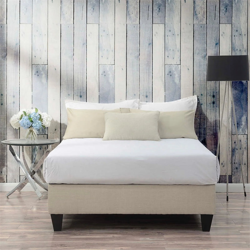 Natural Contemporary Full Platform Bed D4302