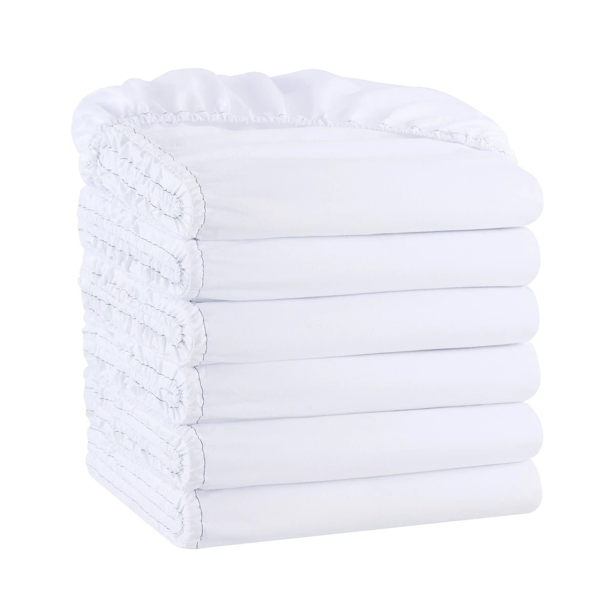 White Queen 6 Pack Brushed Microfiber Fitted Sheets I51146