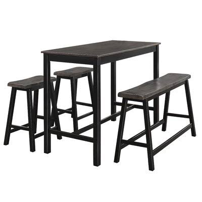 4 Piece Counter Height Solid Wood Dining Set R4012