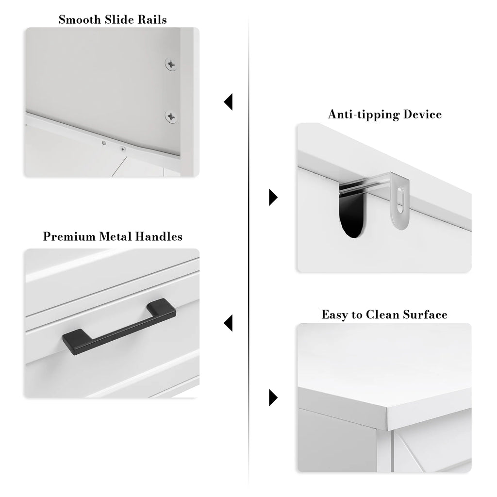 White 6 Drawer Tall Dresser W2734