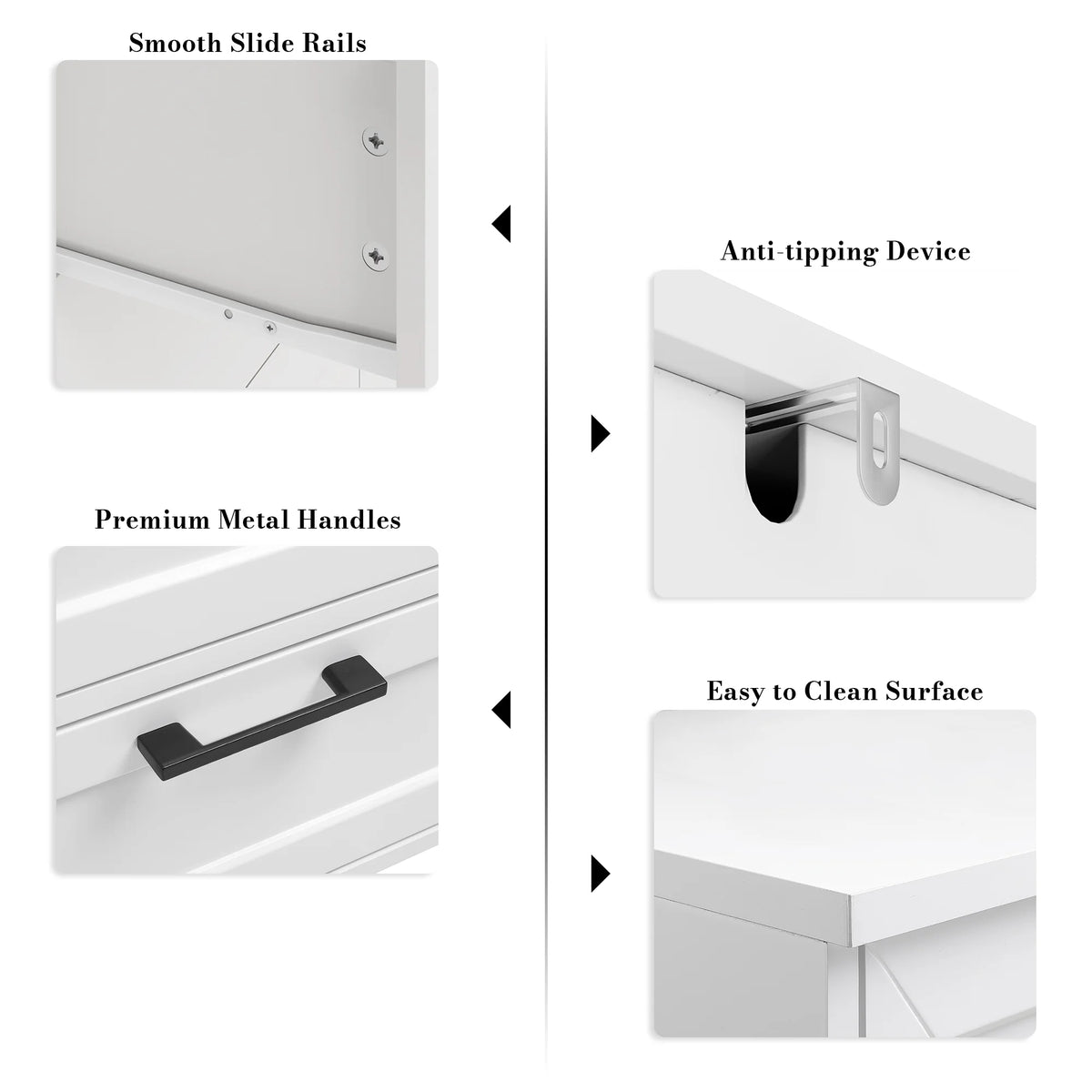 White 6 Drawer Tall Dresser W2734
