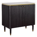 Modern 2-Door Wood Bar Cabinet in Black and Gold W299