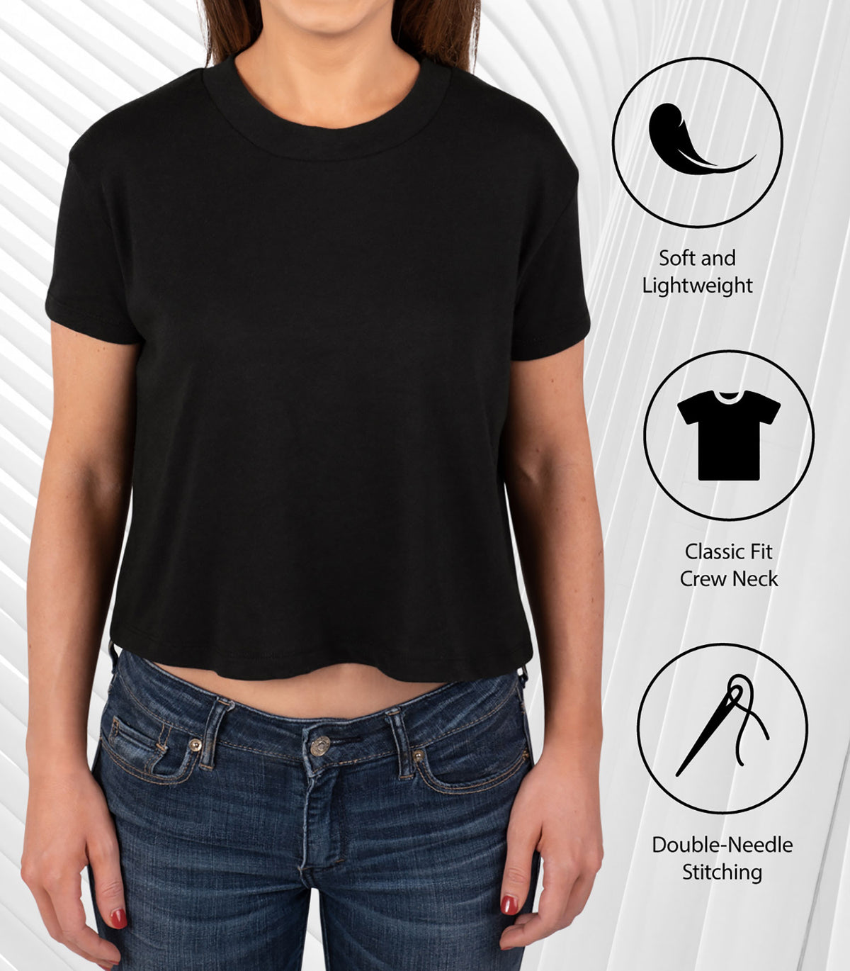 Juniors Cropped Cotton Blend T-Shirt K99255