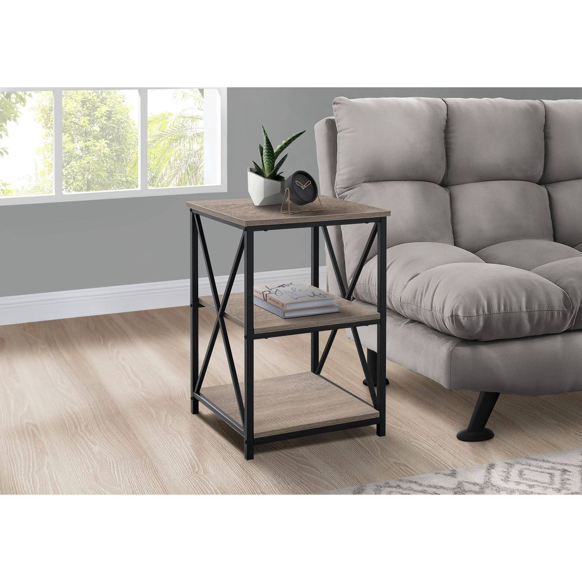 Dark Taupe Contemporary Accent Table Q2066