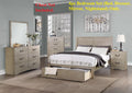 4pc Eastern King Size Bed with Dresser Mirror Nightstand I584