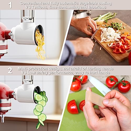 Slicer Shredder Attachment for Kitchenaid Stand Mixer with 3 Blades C1673