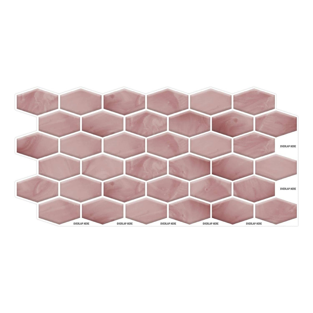 Red 60 Pieces Peel and Stick Wall Tile Stickers C8351