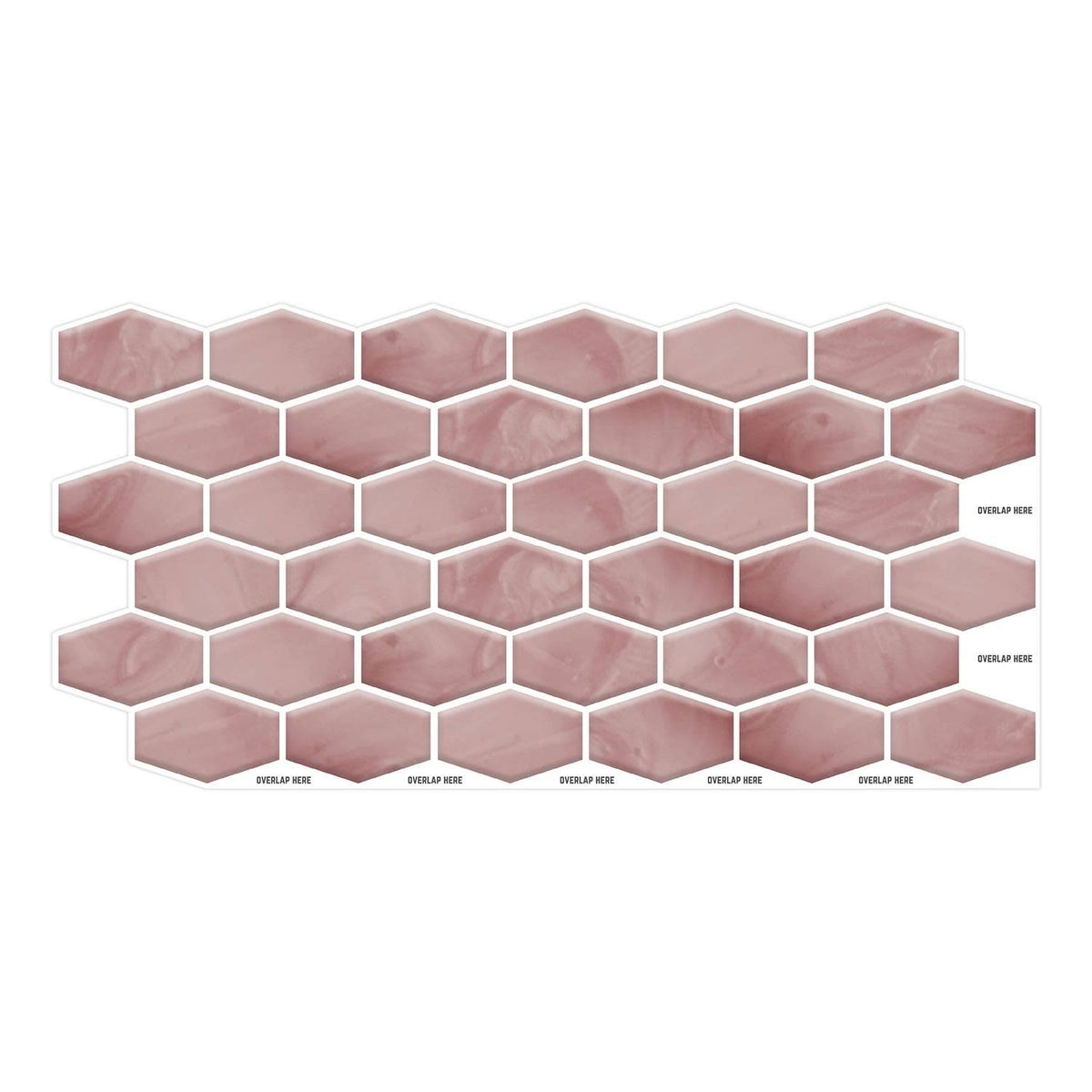 Red 60 Pieces Peel and Stick Wall Tile Stickers C8351
