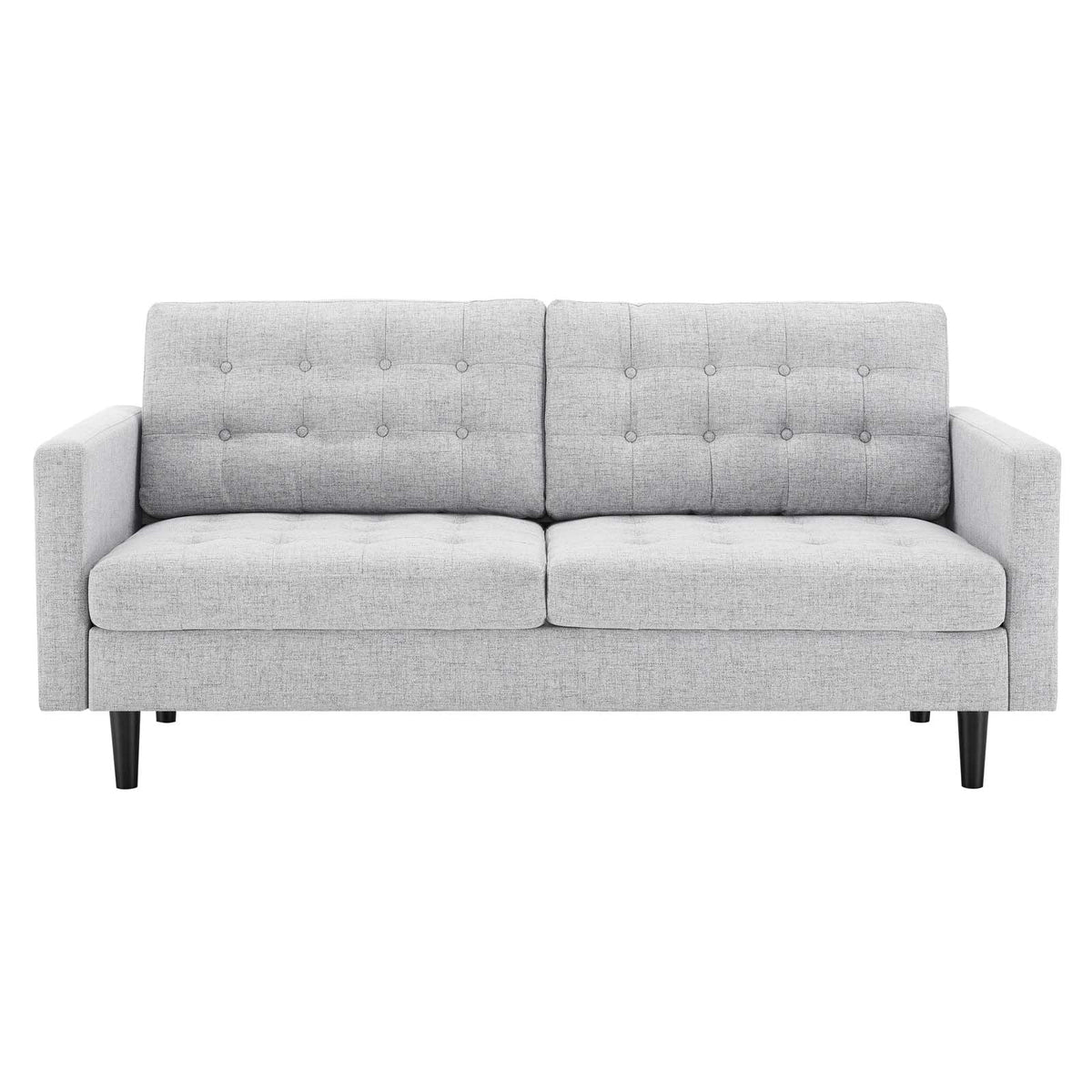 Light Gray Tufted Fabric Sofa B75884
