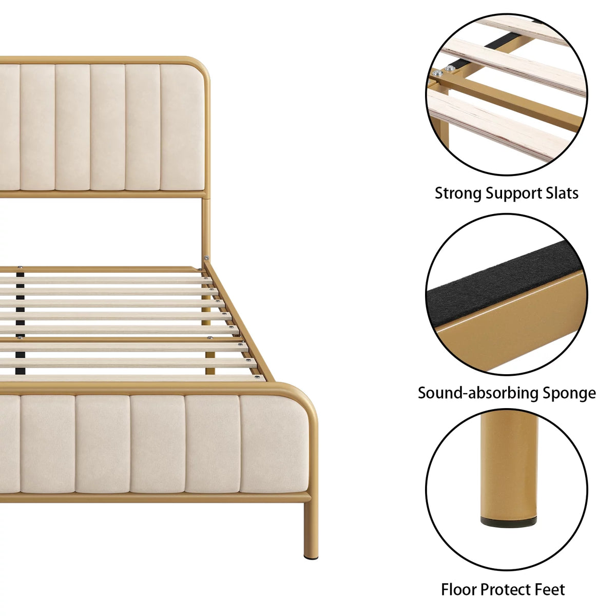 Queen Size Tufted Upholstered Bed Frame W920