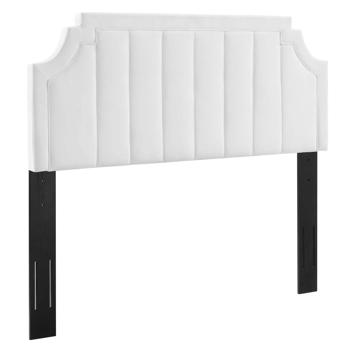White Channel Tufted Performance Velvet Full/Queen Headboard J19287