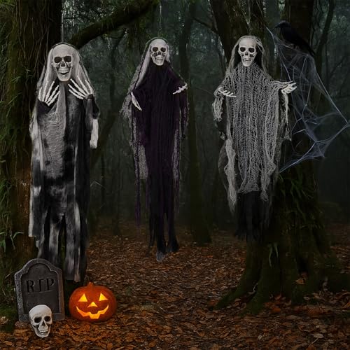 Hanging Skeleton Ghost Halloween Decoration X6402