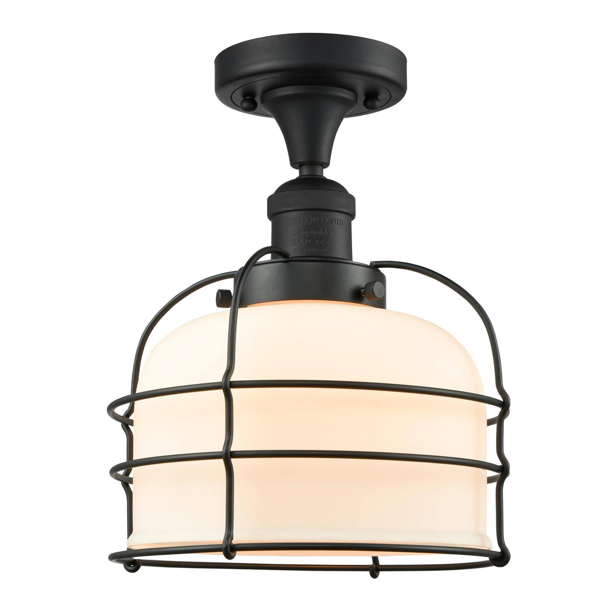 Large Bell Cage 1 Light Semi-Flush Mount A97187