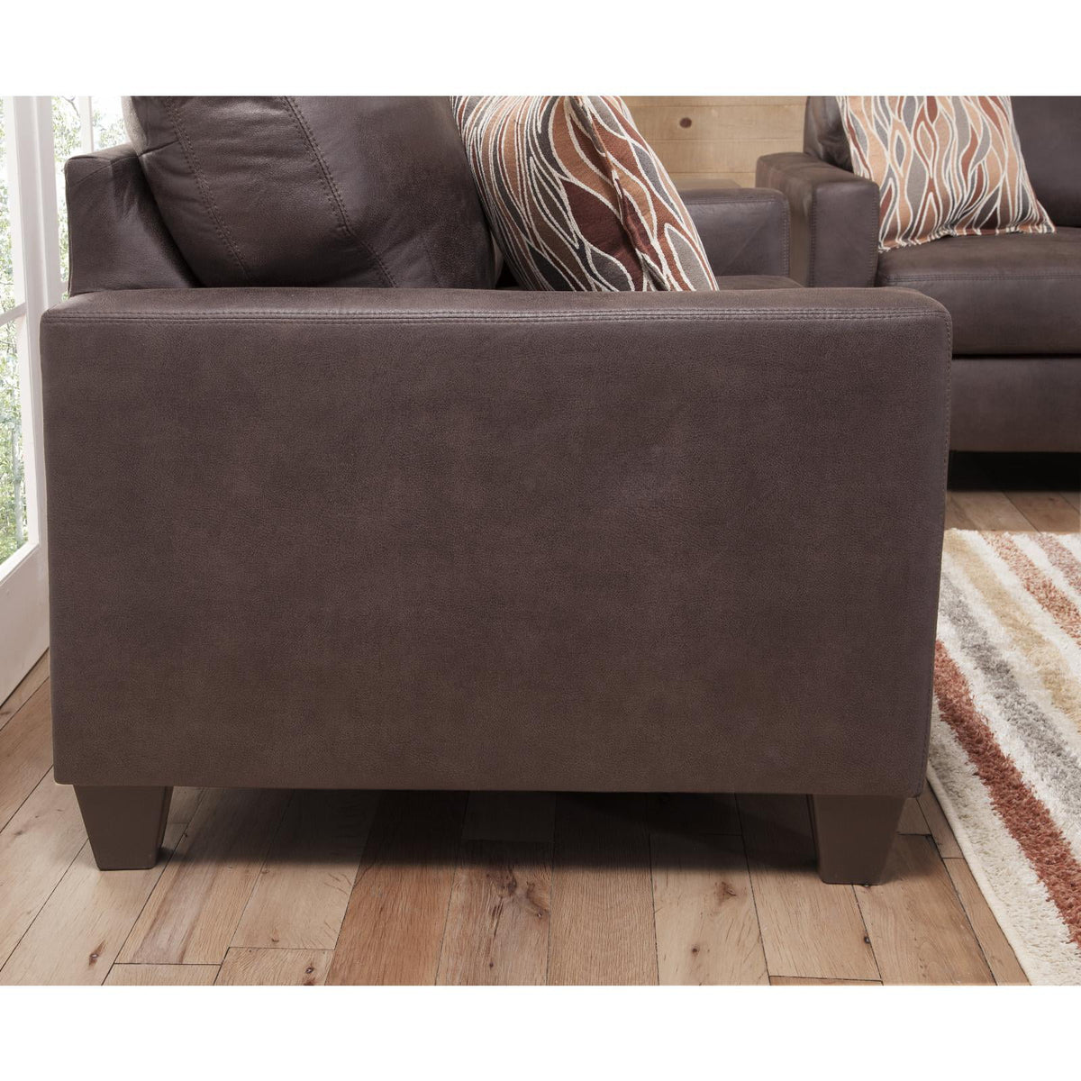 Pinto Brown Square Arm Loveseat O836