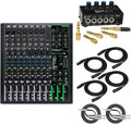 12-Channel Mixer with Headphone Amp, 4 XLR Cables, and 2 Breakout Cables Bundle N133638