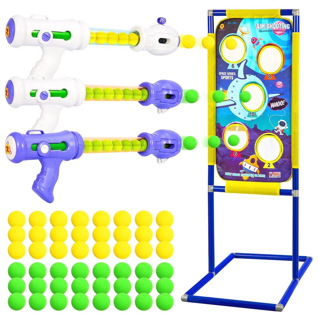 3 Packs Foam Ball Air Toy Guns with Shooting Target, 48 Foam Balls H379852