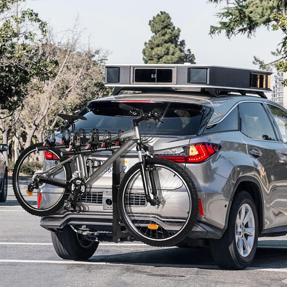 4 Bike Rack, Double Foldable Rack, 2 Hitch Receiver H16738