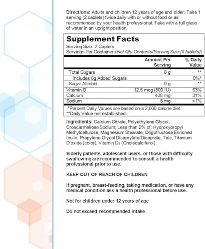200 Caplets Calcium Citrate with Vitamin D3 (Pack of 3) H141514